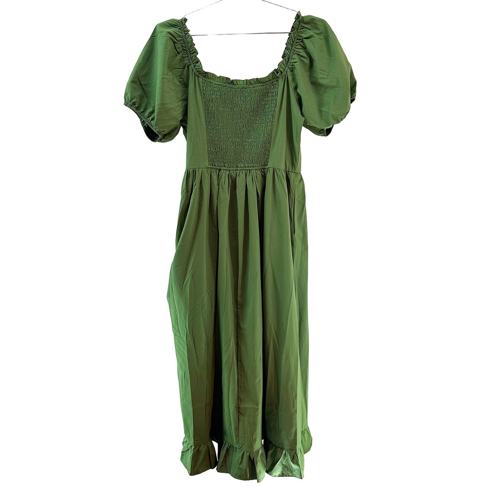 SCARLET DARKNESS Cottage‎ Renaissance Ruched Dress • Small • green - Picture 4 of 9